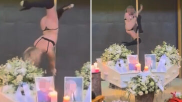bizarre-video-shows-pole-dancer-perform-raunchy-routine-at-funeral-to-iconic-queen-song
