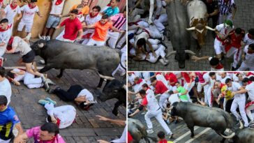runner-gored-in-face-as-bulls-charged-through-thrill-seeking-crowds-during-spain’s-famed-run