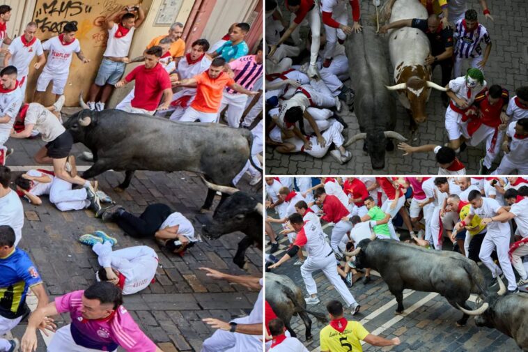 runner-gored-in-face-as-bulls-charged-through-thrill-seeking-crowds-during-spain’s-famed-run