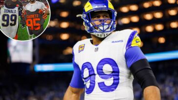 aaron-donald-seen-training-at-rams-practice-facility-during-offseason