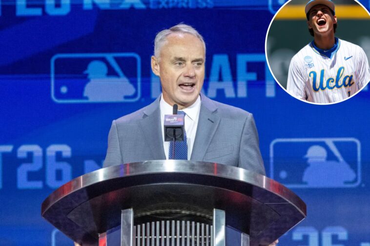 rob-manfred-mispronounces-no.-1-pick-roch-cholowsky’s-name-in-brutal-mlb-draft-moment