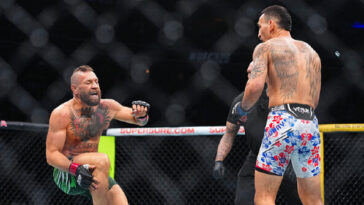 video:-conor-mcgregor-suffers-freak-leg-injury-mere-seconds-into-ufc-fight