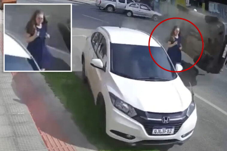 terrifying-video-shows-woman-narrowly-escape-death-as-speeding-truck-plows-into-suv-next-to-her
