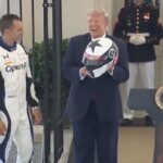 watch:-indycar-racers-gift-trump-with-custom-race-helmet-–-trump-says-indycar-race-to-be-“awesome-display-of-american-patriotism,-raw-horsepower-and-ingenuity”