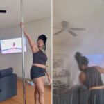 texas-pole-dancer-knocks-into-ceiling-sprinkler,-floods-apartment-in-wild-video