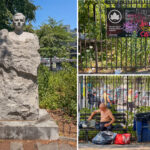 nyc-plaza-honoring-catholic-priest-overrun-by-vagrants,-trash-—-and-overpowering-odor