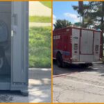 sh*tty-situation:-firefighters-forced-to-cut-apart-porta-potty-after-man-somehow-became-trapped-underneath-the-toilet