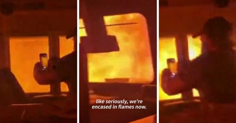 watch:-terrifying-video-shows-freight-train-crew-encased-in-flames-during-canadian-wildfires