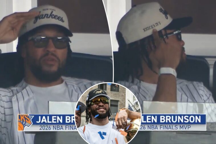 jalen-brunson-takes-in-yankees-game-—-and-makes-knicks-nba-championship-reminder