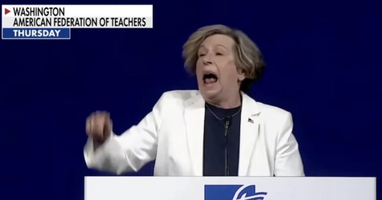 watch:-crazed-teachers-union-president-randi-weingarten-jumping-and-screaming-as-she-loses-it-at-teachers-convention,-says-trump-makes-her-want-to-drink-vodka