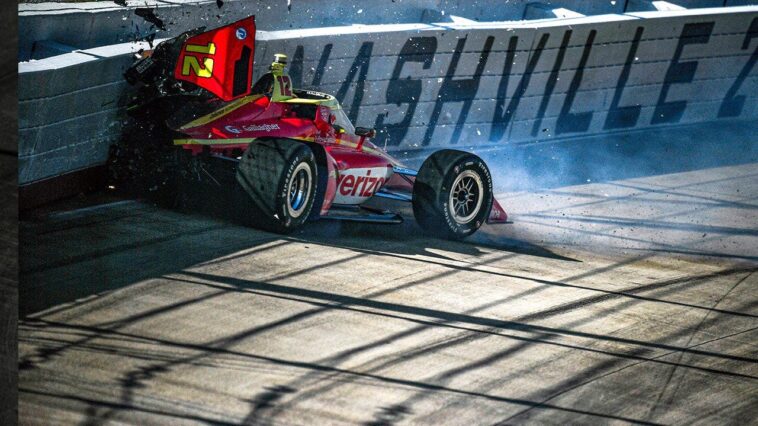 indycar-driver-david-malukas-ruled-out-of-qualifying-after-big-crash-at-nashville-superspeedway