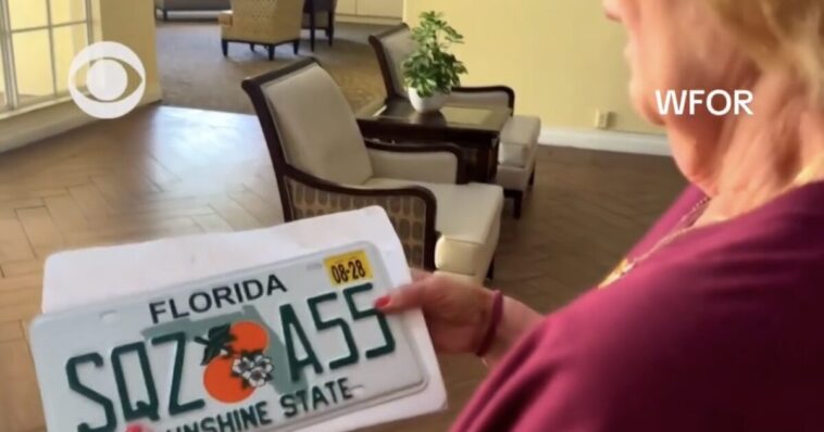 (video)-florida-woman-shocked-when-dmv-sends-her-a-cheeky-“sqz-a55”-license-plate-–-“i-looked-at-it,-and-said-i-don’t-think-so”