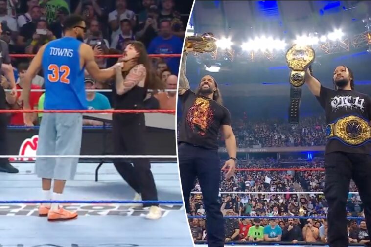 knicks’-jalen-brunson,-karl-anthony-towns-make-electric-wwe-appearances-at-msg