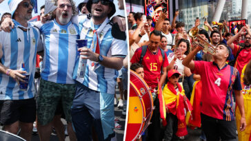 argentina,-spain-soccer-fans-flood-new-york-streets-ahead-of-world-cup-final