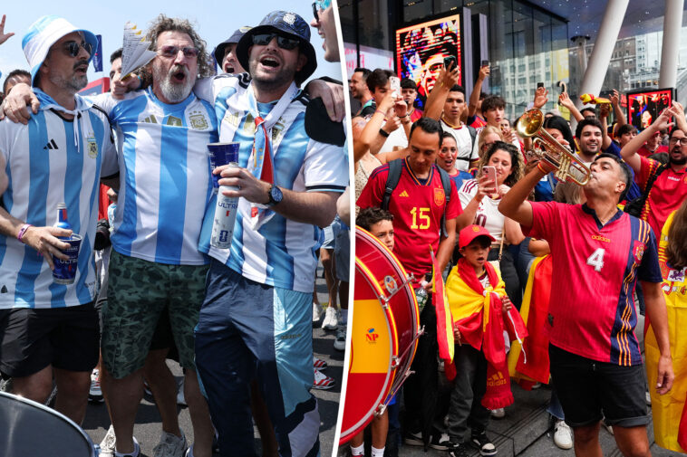 argentina,-spain-soccer-fans-flood-new-york-streets-ahead-of-world-cup-final
