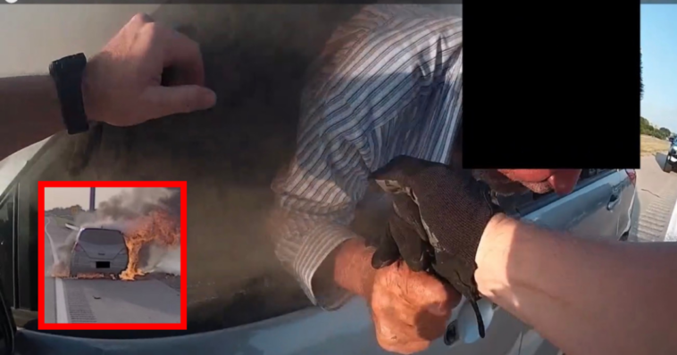 watch:-body-camera-footage-shows-heroic-texas-police-officer-pulling-man-from-burning-car-–-officer-awarded-for-meritorious-conduct