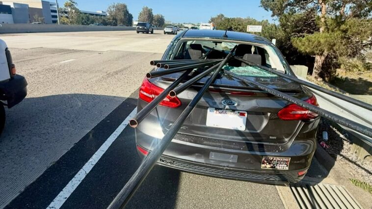 unsecured-metal-pipes-impale-california-sedan-in-terrifying-highway-crash