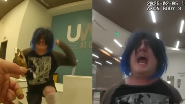 going-viral:-blue-haired-trans-student-loses-it,-attacks-cops-when-officer-misgenders-him-–-gets-tased-and-arrested-(video)