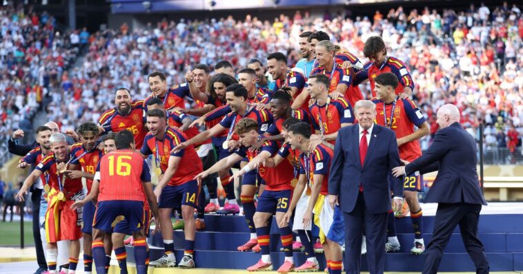 trump-takes-over-world-cup-finale,-helps-distribute-trophies-after-fists-flew-at-end-of-championship-game