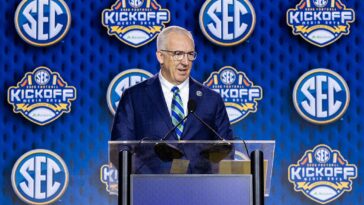 greg-sankey-addresses-sec-breakaway-talk-as-michigan-tries-to-steal-spotlight-with-ad-warde-manuel-decision