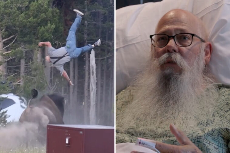 grandpa-tossed-8-feet-into-air-by-yellowstone-bison-recounts-bone-breaking-ordeal-from-hospital-bed
