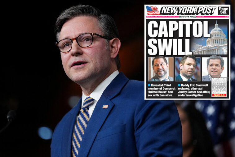 mike-johnson-backs-‘easy’-ban-on-lawmakers-having-sex-with-staffers-after-explosive-post-report-on-swalwell-pal-ruben-gallego