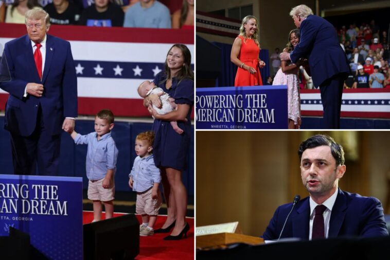 trump-holds-hands-with-toddler-and-mocks-‘pee-wee-herman-look-alike’-jon-ossoff-at-georgia-trump-accounts-rally
