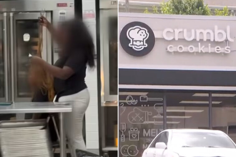 crumbl-cookies-employee-caught-styling-another-worker’s-hair-in-north-carolina-store’s-kitchen