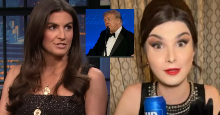 brutal:-trump-tears-into-kaitlan-collins,-says-she-looks-like-trans-bud-light-influencer-dylan-mulvaney-during-white-house-correspondents’-dinner-–-“it-wasn’t-her-on-the-bud-light-can”(video)