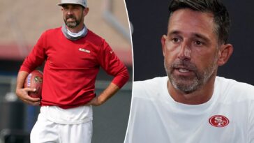 49ers’-kyle-shanahan-makes-cameo-at-first-practice-since-horrifying-accident