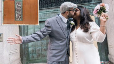 city-hall-tosses-iconic-green-doors-for-‘poopy-brown’-ones,-devastating-nyc-wedding-photogs-and-newlyweds