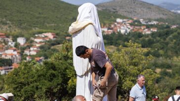 world-famous-catholic-shrine-torched,-‘devil-in-a-skirt’-scrawled-on-virgin-mary-statue
