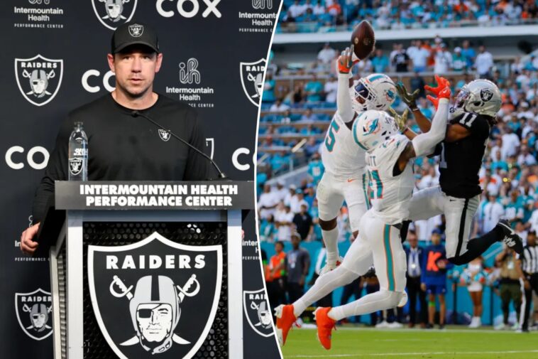 raiders’-klint-kubiak-drops-telling-5-word-reaction-to-wr-room-at-training-camp