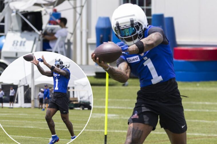 malik-nabers-takes-the-field-at-giants-training-camp-in-a-tantalizing-glimpse