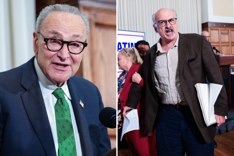 ‘journalist’-heckles-chuck-schumer-during-anti-corruption-bureau-event:-‘show-your-genocidal-face’