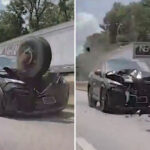 loose-tire-flies-across-philadelphia-highway,-pulverizes-front-end-of-suv:-wild-dashcam