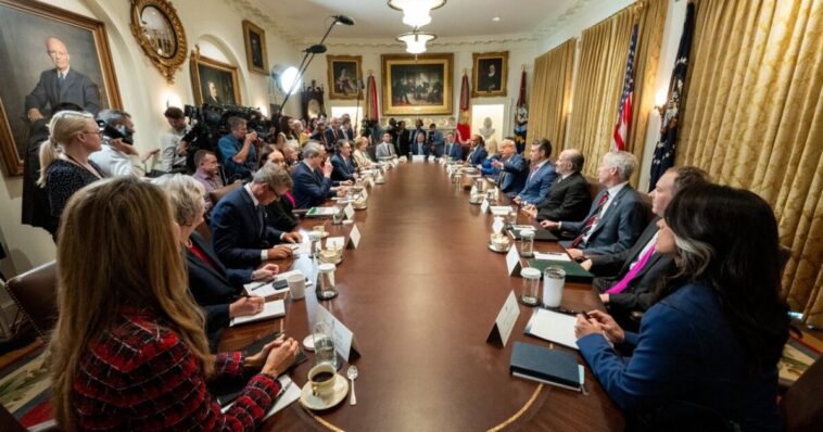 watch-live:-president-trump-holds-cabinet-meeting-at-camp-david-–-11-am-et