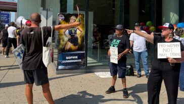 trans-activists-harass,-hurl-slurs-at-sophie-cunningham-supporters-before-fever-game-in-minnesota