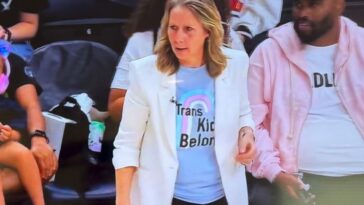 sick:-crazy-minnesota-lynx-coach-wears-“trans-kids-belong”-t-shirt-to-fever-game-with-sophie-cunningham