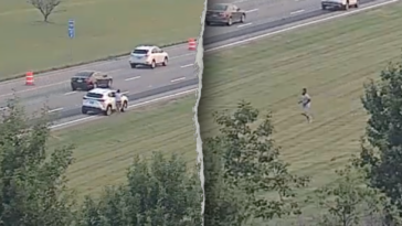 ohio-man-fleeing-police-on-foot-leaps-onto-moving-car,-tries-to-take-control-before-falling-off:-police