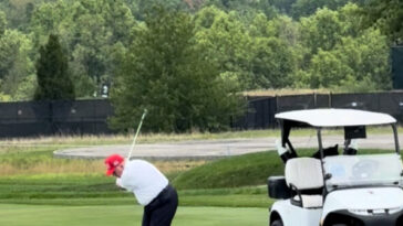 watch-—-president-trump-takes-winning-shot-during-new-jersey-golf-club-championship:-‘it’s-called-talent’