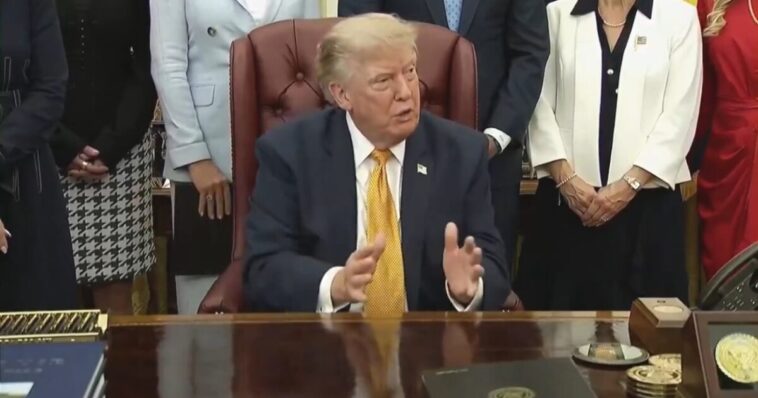 trump-says-pirro-“choked”-by-dropping-reflecting-pool-criminal-case,-blasts-reporter-for-asking-if-her-role-as-us-attorney-is-in-jeopardy-(video)