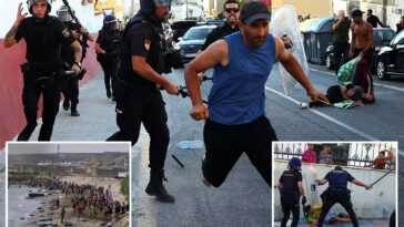 migrant-mob-chanting-‘allahu-akbar’-clashes-with-spanish-police,-days-after-60,000-stormed-across-border