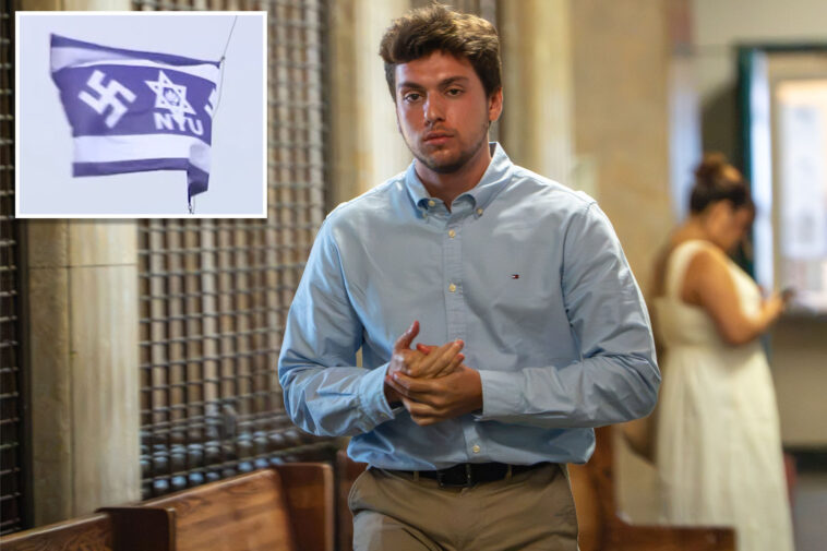 nyu-student-accused-of-raising-swastika-flag-at-campus-site-dedicated-to-jewish-donor-shows-face-in-manhattan-court
