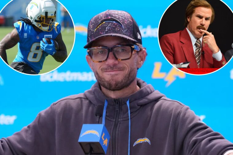 chargers-oc-drops-hilarious-anchorman-line-—-and-a-serious-warning-about-omarion-hampton