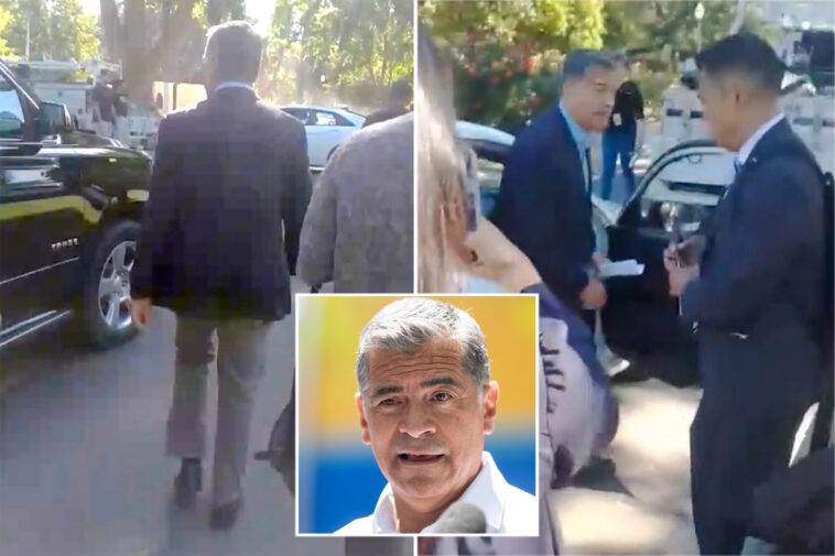 awkward-moment-xavier-becerra-ducks-reporters-after-slipping-out-of-press-conference-at-state-capitol