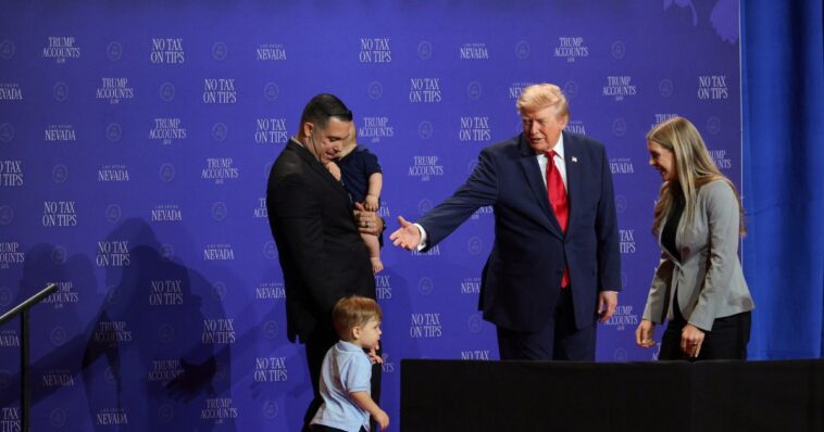 watch:-trump-jumps-into-action-to-corral-toddler-wandering-onstage