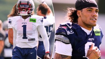 aj-brown,-christian-gonzalez-have-heated-exchanges-at-patriots-camp