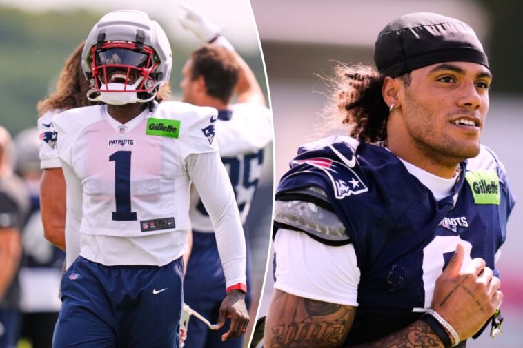 aj-brown,-christian-gonzalez-have-heated-exchanges-at-patriots-camp