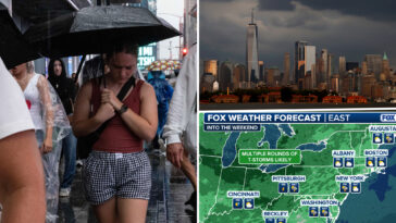 powerful-thunderstorms,-flooding-threaten-east-coast-through-weekend-amid-sweltering-heat